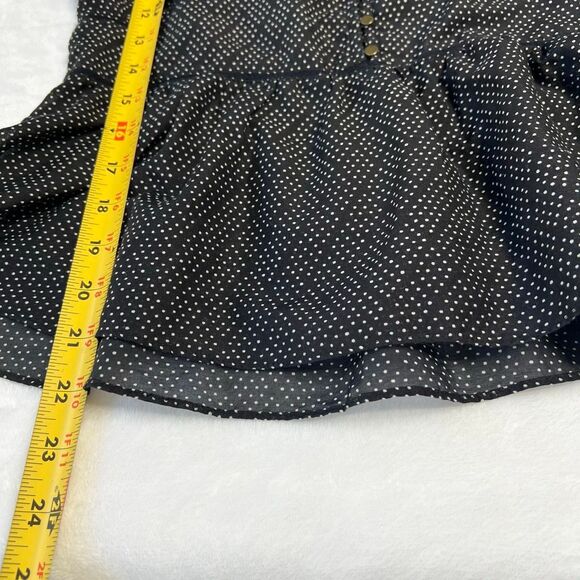Anthropologie HD in Paris Black Polka Dot Peplum Blouse 8 Women - Picture 10 of 10